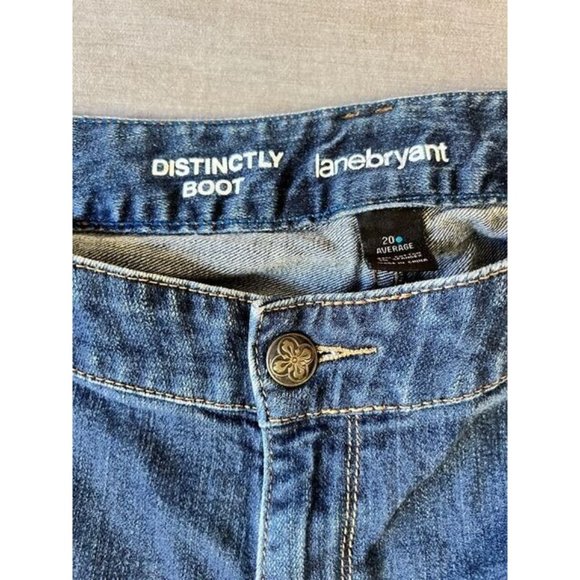 Lane Bryant Distinctly Boot Jeans Womens 20 Blue Denim Zip Pocketed 40X29. - Picture 4 of 10